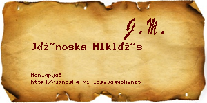 Jánoska Miklós névjegykártya