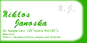 miklos janoska business card